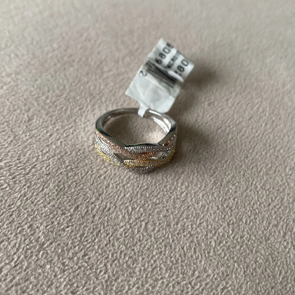 Multicolour Braided Ring - Picture 2 of 3